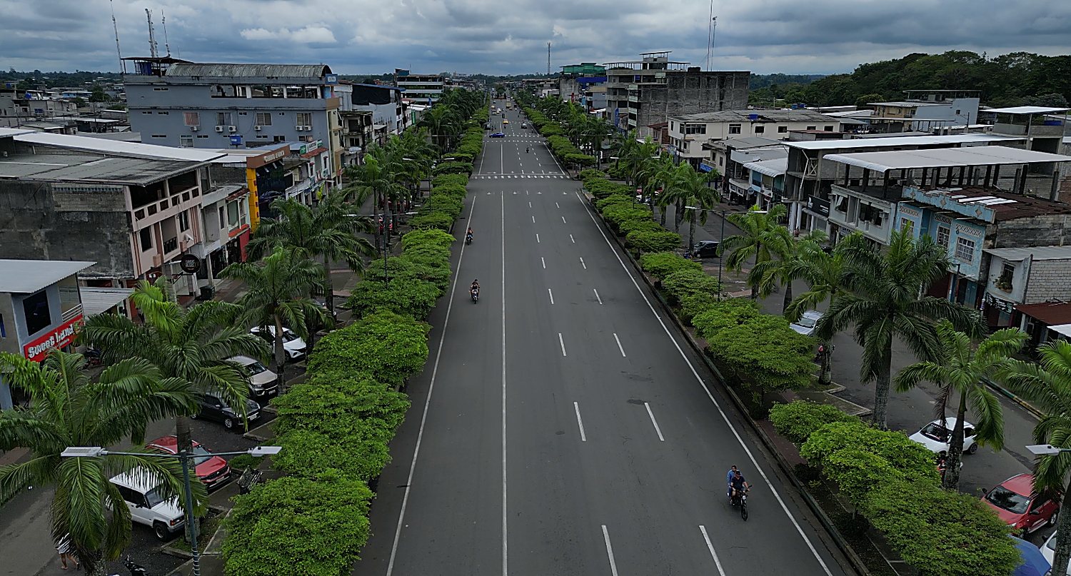 Vista aérea de la avenida principal de Buena Fe